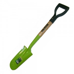 Мини лопата узкая штыковая Skrab 28098 зубчатая с деревянной ручкой